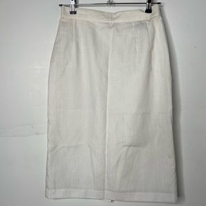 Vintage 90s Sag Harbor Cream White Pencil Skirt Size 4 Knee Length Fully Lined